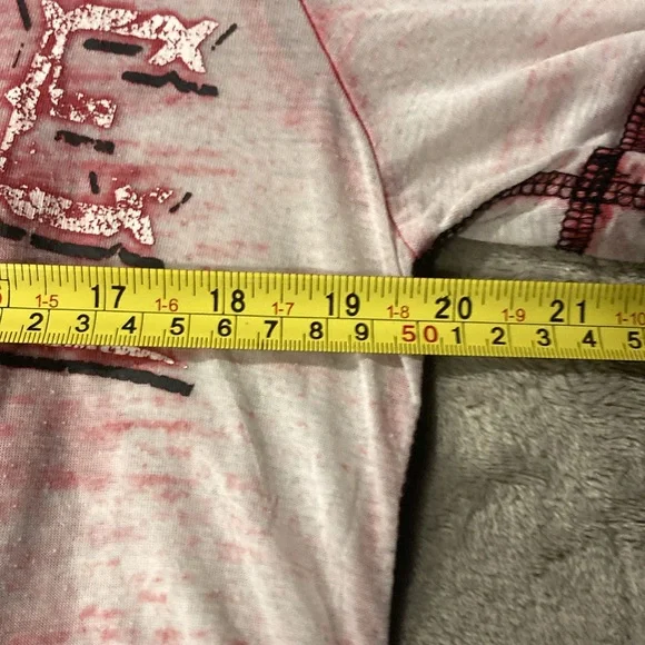 Machine Red and White Graphic Tee  made see through - Picture 4 of 6